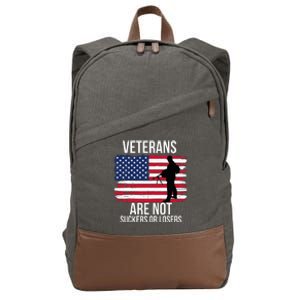 Veterans Are Not Suckers Or Losers Biden 2024 Cotton Canvas Backpack