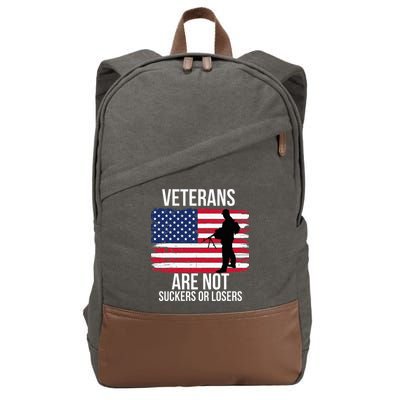 Veterans Are Not Suckers Or Losers Biden 2024 Cotton Canvas Backpack