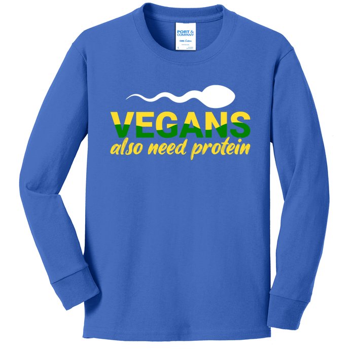 Vegans Also Need Protein Gift Kids Long Sleeve Shirt