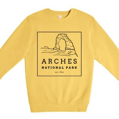 Vintage Arches National Park Utah Hiking Gift Premium Crewneck Sweatshirt