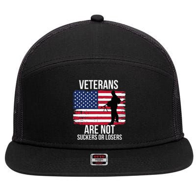 Veterans Are Not Suckers Or Losers Biden 2020 Anti Trump 7 Panel Mesh Trucker Snapback Hat