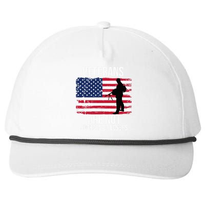 Veterans Are Not Suckers Or Losers Biden 2020 Anti Trump Snapback Five-Panel Rope Hat