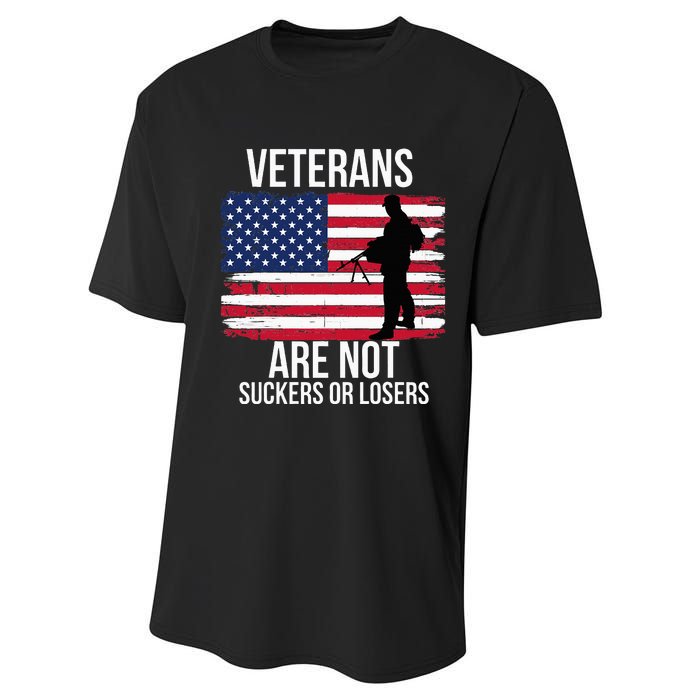 Veterans Are Not Suckers Or Losers Biden 2020 Anti Trump Performance Sprint T-Shirt