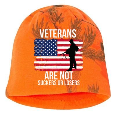 Veterans Are Not Suckers Or Losers Biden 2020 Anti Trump Kati - Camo Knit Beanie