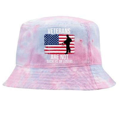 Veterans Are Not Suckers Or Losers Biden 2020 Anti Trump Tie-Dyed Bucket Hat