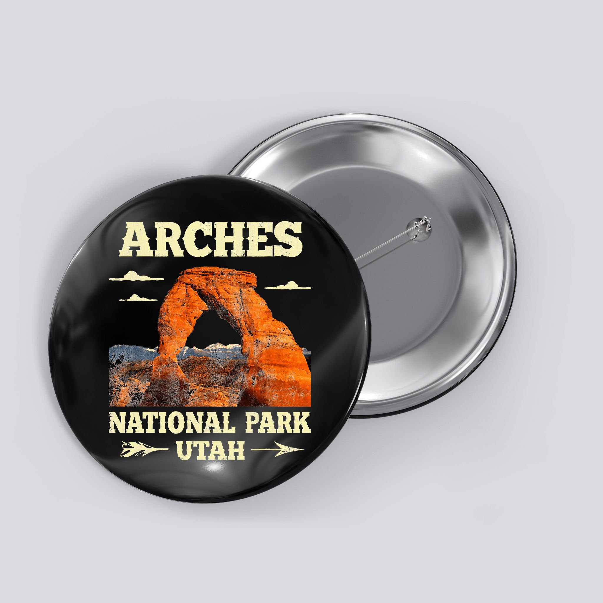 Vintage Arches National Park Retro Button