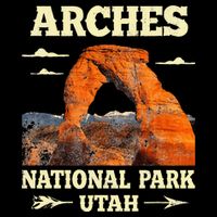 Vintage Arches National Park Retro Button
