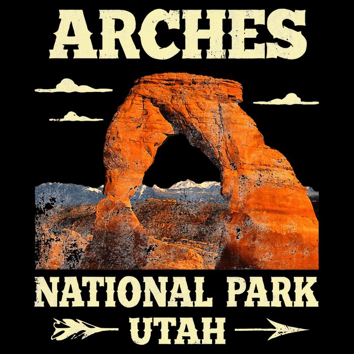 Vintage Arches National Park Retro Button