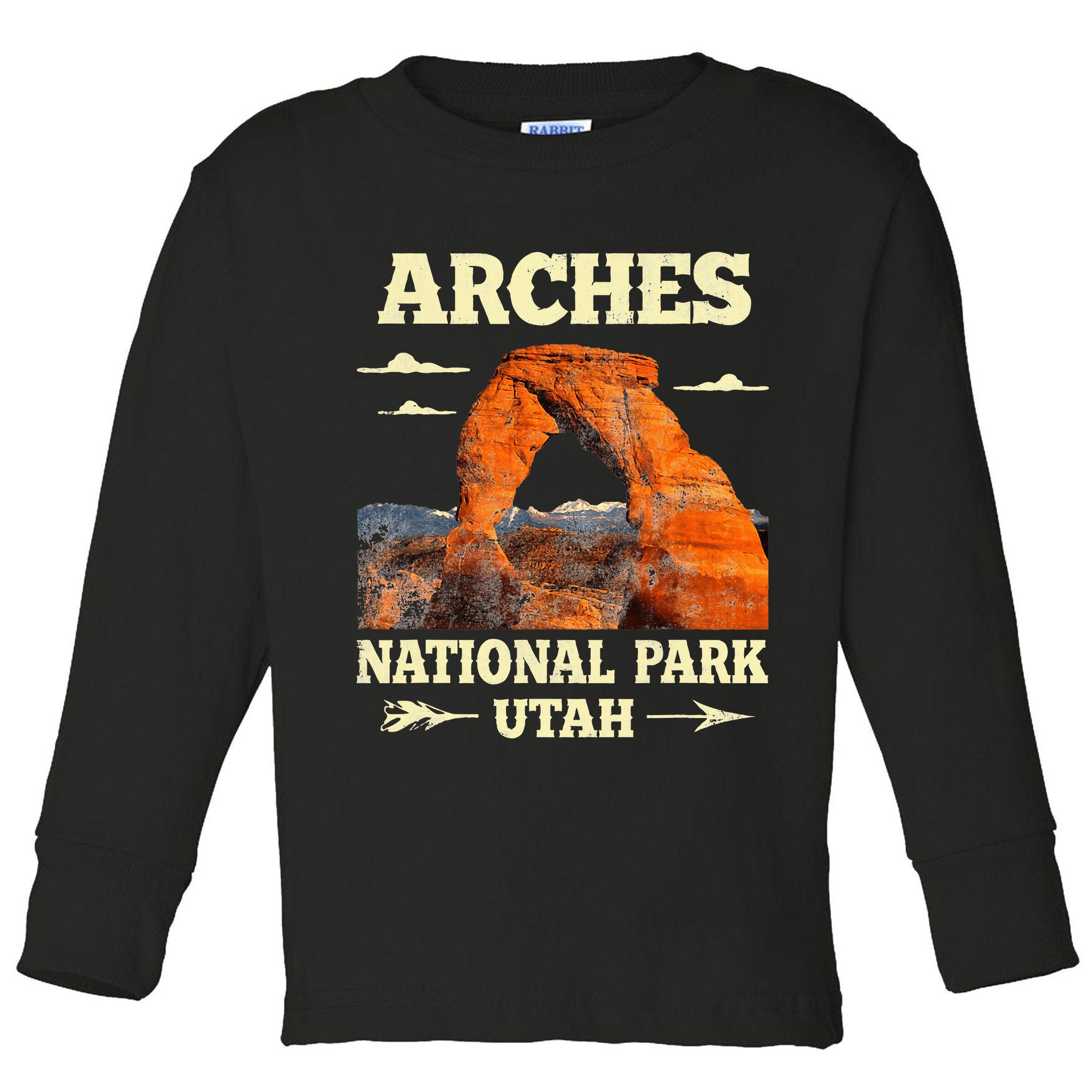 Vintage Arches National Park Retro Toddler Long Sleeve Shirt