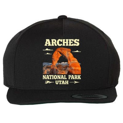 Vintage Arches National Park Retro Wool Snapback Cap