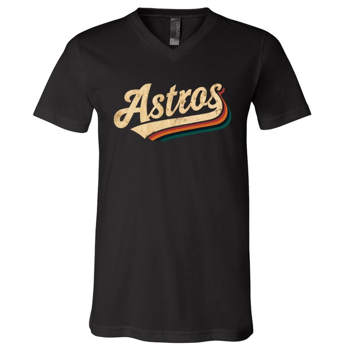 Vintage A.S.T.R.O.S Name Retro Style 70s 80s V-Neck T-Shirt