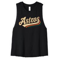 Vintage A.S.T.R.O.S Name Retro Style 70s 80s Women's Racerback Cropped Tank