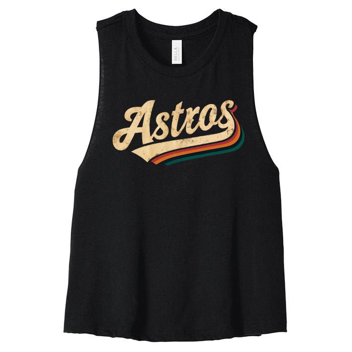 Vintage A.S.T.R.O.S Name Retro Style 70s 80s Women's Racerback Cropped Tank