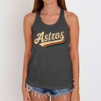 Vintage A.S.T.R.O.S Name Retro Style 70s 80s Women's Knotted Racerback Tank