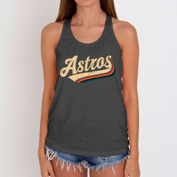 Vintage A.S.T.R.O.S Name Retro Style 70s 80s Women's Knotted Racerback Tank