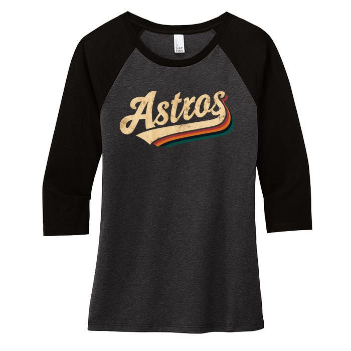 Vintage A.S.T.R.O.S Name Retro Style 70s 80s Women's Tri-Blend 3/4-Sleeve Raglan Shirt