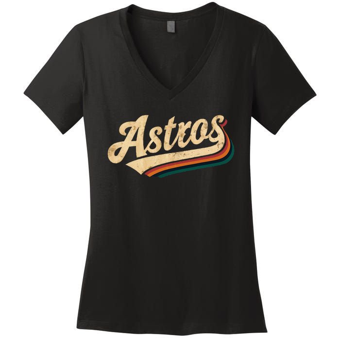 Vintage A.S.T.R.O.S Name Retro Style 70s 80s Women's V-Neck T-Shirt