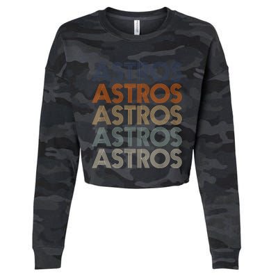 Vintage Astros Name Throwback Retro Apparel Gift  Wo Cropped Pullover Crew