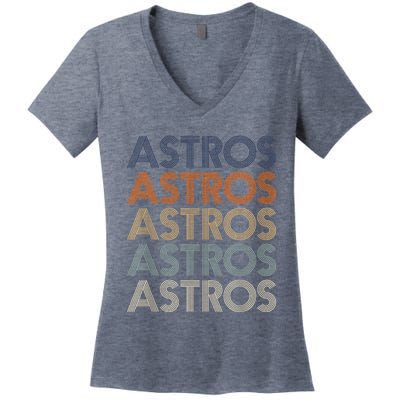 Vintage Astros Name Throwback Retro Apparel Gift  Wo Women's V-Neck T-Shirt