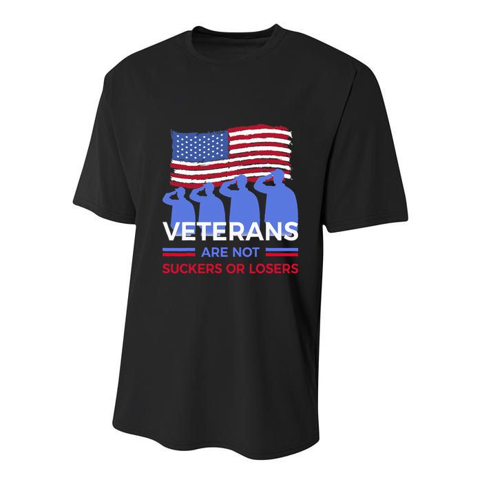 Veterans Are Not Suckers Or Losers Youth Performance Sprint T-Shirt