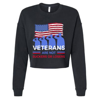 Veterans Are Not Suckers Or Losers Cropped Pullover Crew