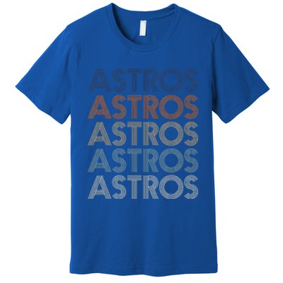 Vintage Astros Name Throwback Retro Apparel Gift Wo Premium T-Shirt