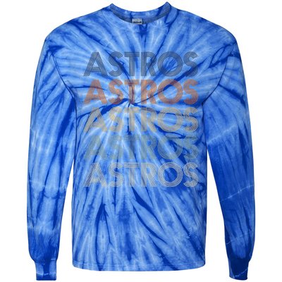 Vintage Astros Name Throwback Retro Apparel Gift Wo Tie-Dye Long Sleeve Shirt