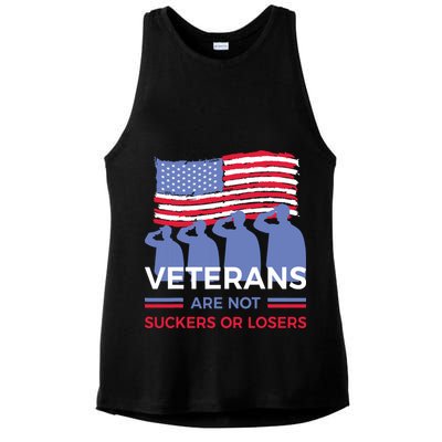 Veterans Are Not Suckers Or Losers Ladies PosiCharge Tri-Blend Wicking Tank