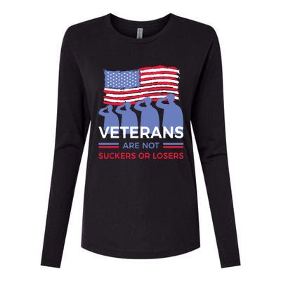 Veterans Are Not Suckers Or Losers Womens Cotton Relaxed Long Sleeve T-Shirt