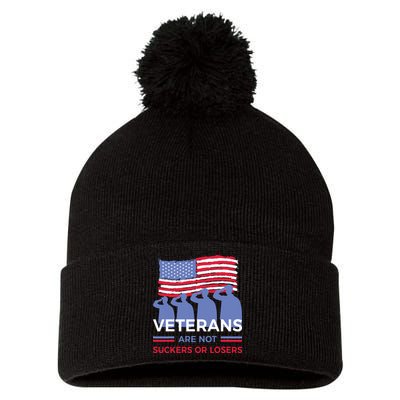 Veterans Are Not Suckers Or Losers Pom Pom 12in Knit Beanie