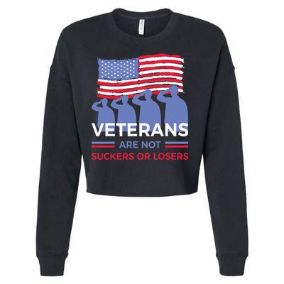 Veterans Are Not Suckers Or Losers Cropped Pullover Crew