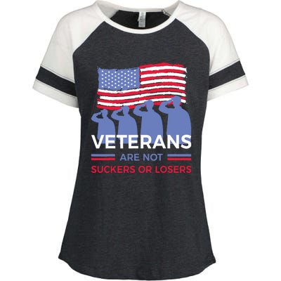 Veterans Are Not Suckers Or Losers Enza Ladies Jersey Colorblock Tee