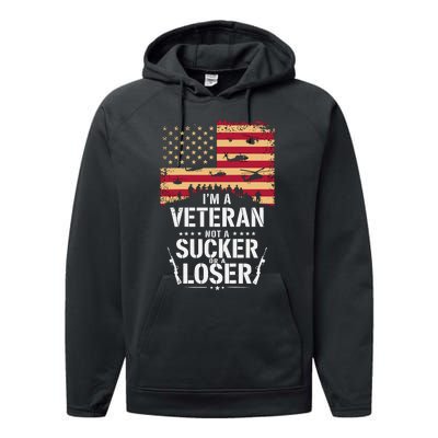 Veterans Are Not Suckers Or Losers Performance Fleece Hoodie