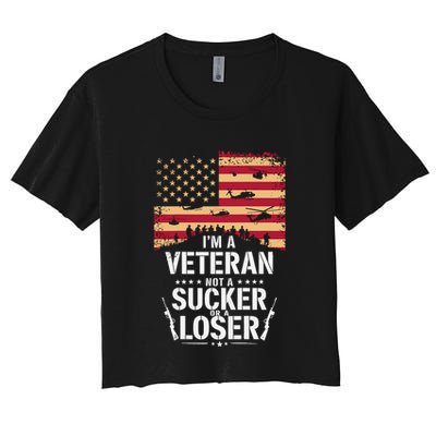 Veterans Are Not Suckers Or Losers Crop Top