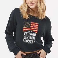 Veterans Are Not Suckers Or Losers Cropped Pullover Crew