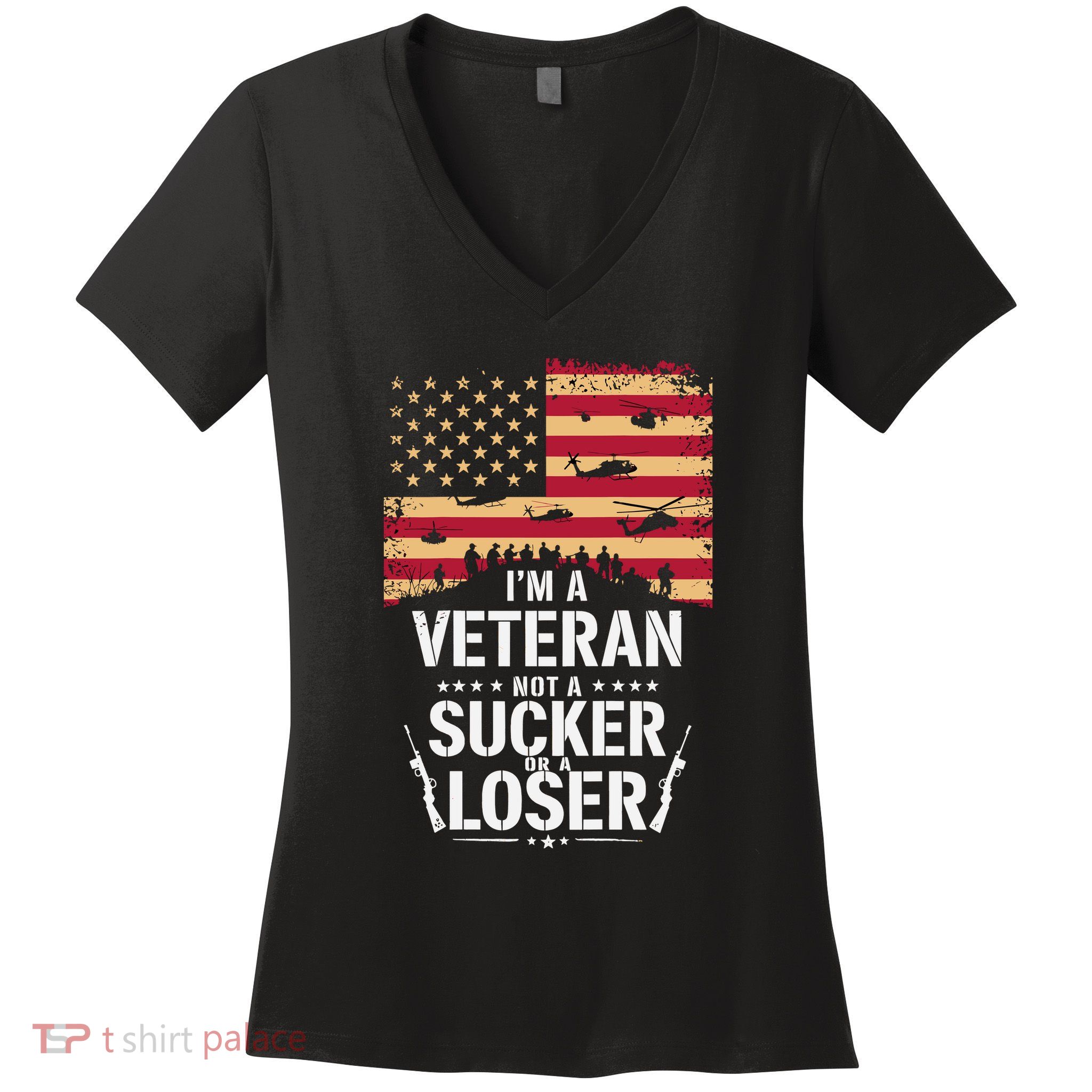 Veterans Are Not Suckers Or Losers Women's V-Neck T-Shirt