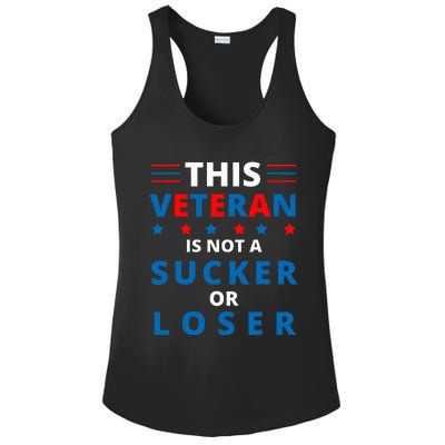 Veterans Are Not Suckers Or Losers Patriotic Pride Ladies PosiCharge Competitor Racerback Tank