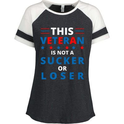 Veterans Are Not Suckers Or Losers Patriotic Pride Enza Ladies Jersey Colorblock Tee