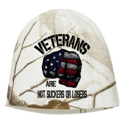 Veterans Are Not Suckers Or Losers Anti Trump Vets Heroes Kati - Camo Knit Beanie