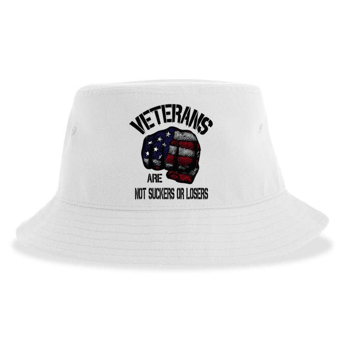 Veterans Are Not Suckers Or Losers Anti Trump Vets Heroes Sustainable Bucket Hat