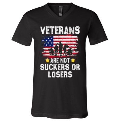 Veterans Are Not Suckers Or Losers V-Neck T-Shirt