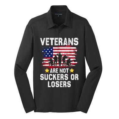 Veterans Are Not Suckers Or Losers Silk Touch Performance Long Sleeve Polo