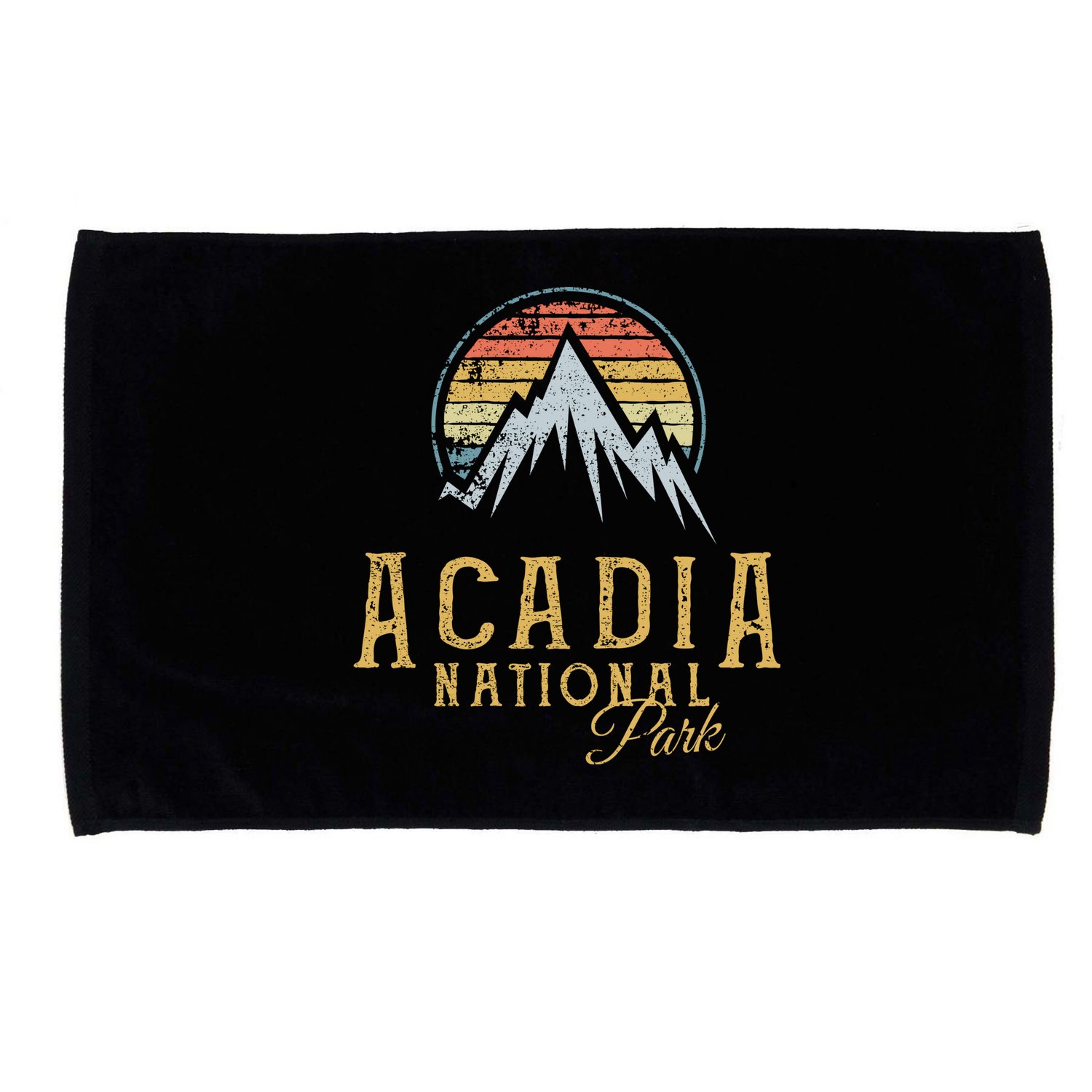 Vintage Acadia National Park Mountains Summit Meaningful Gift Microfiber Hand Towel
