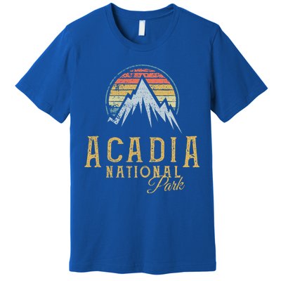 Vintage Acadia National Park Mountains Summit Meaningful Gift Premium T-Shirt