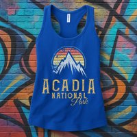 Vintage Acadia National Park Mountains Summit Meaningful Gift Womens Tank Top