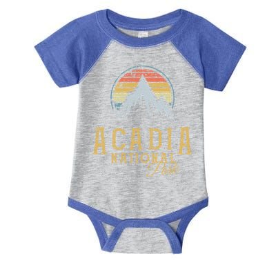 Vintage Acadia National Park Mountains Summit Meaningful Gift Infant Baby Jersey Bodysuit