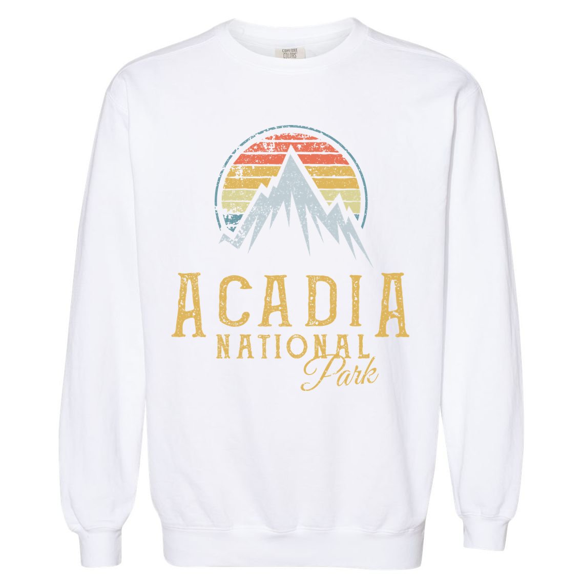 Vintage Acadia National Park Mountains Summit Meaningful Gift Garment-Dyed Sweatshirt