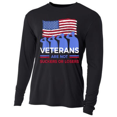 Veterans Are Not Suckers Or Losers American Flag Gift Cooling Performance Long Sleeve Crew