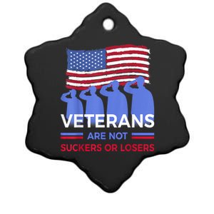 Veterans Are Not Suckers Or Losers American Flag Gift Ceramic Star Ornament