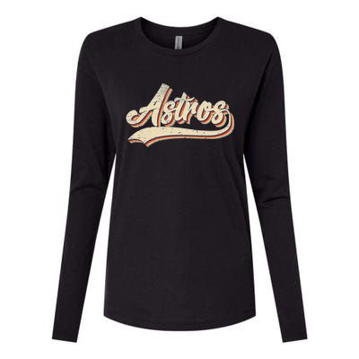 Vintage Astros Name Throwback Retro Apparel Gift Womens Cotton Relaxed Long Sleeve T-Shirt